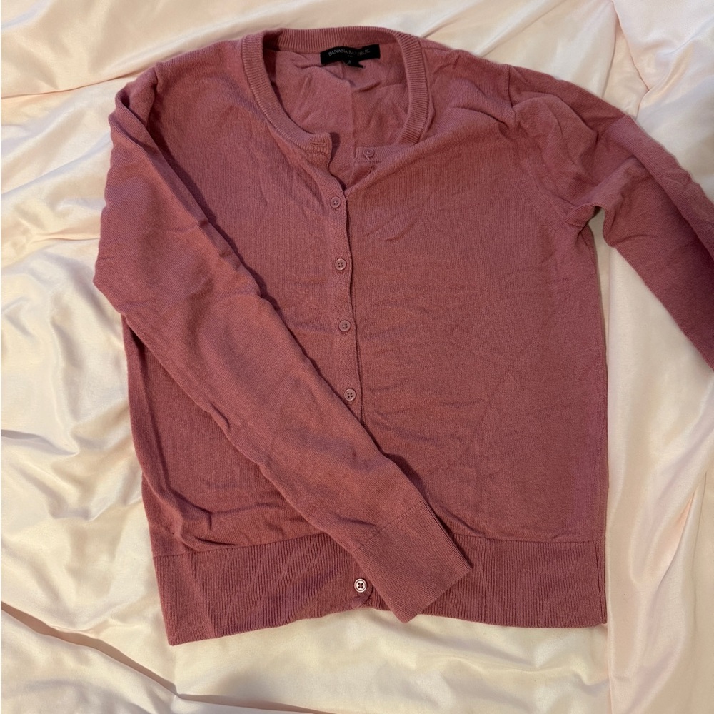 banana republic mauve cardigan